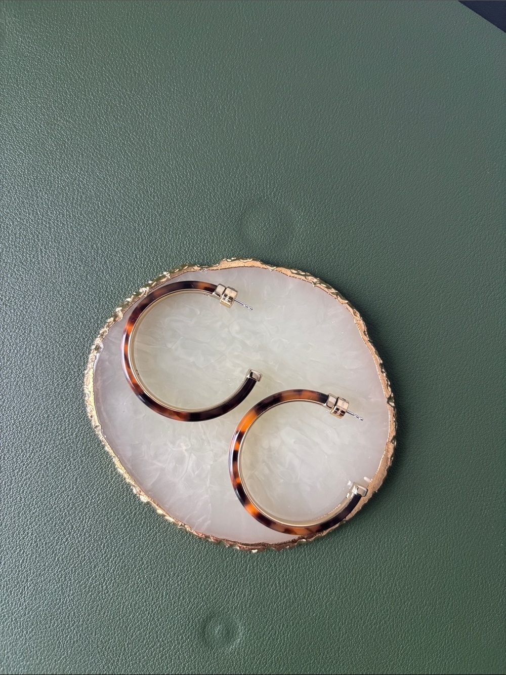 Michael Kors Gold-Tone Tortoise Hoop Earrings